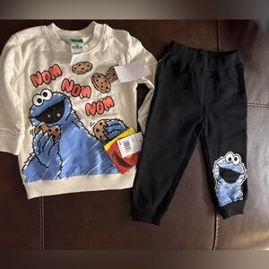 NWT 6-9 mSesame Street Cookie Monster Outfit